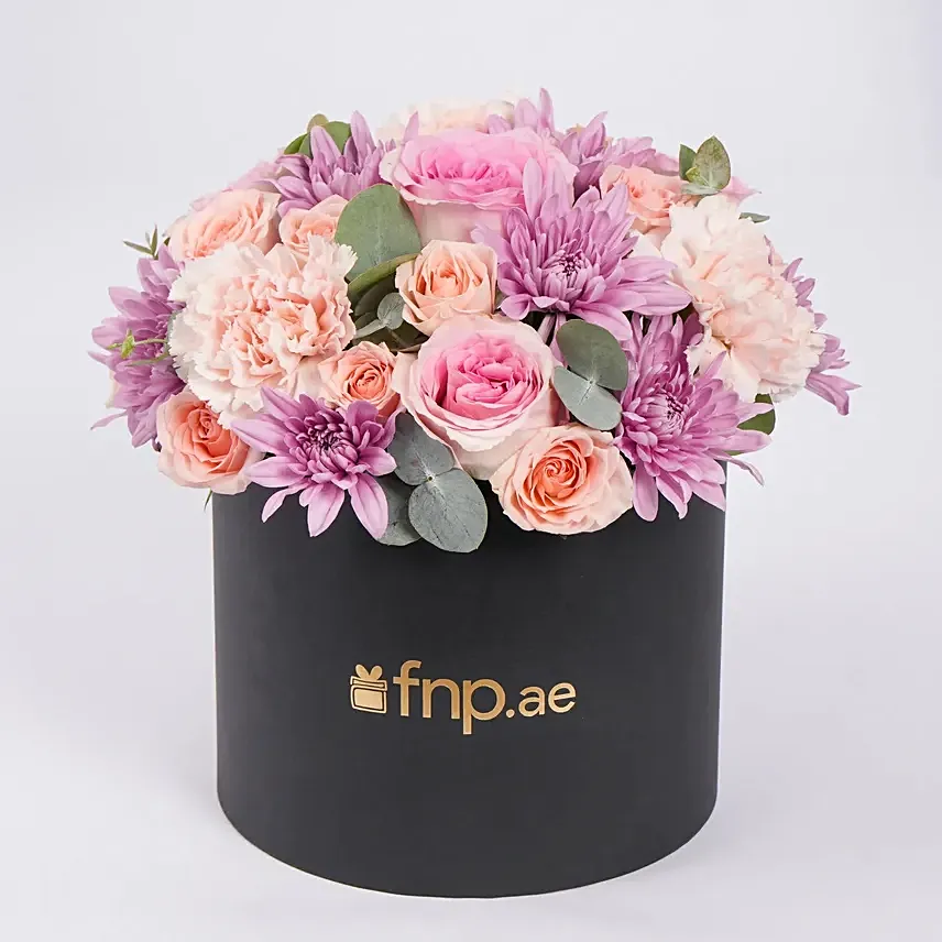 Elegant Flower Arrangement in Black Box